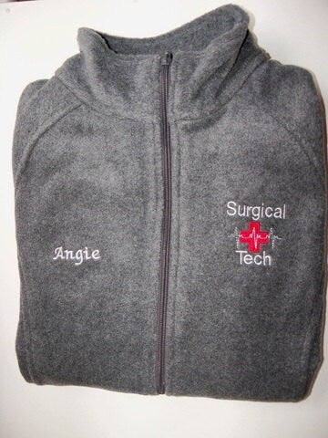 Surgical Tech Embroidered Fleece Jacket NICU ER Nurse Ortho