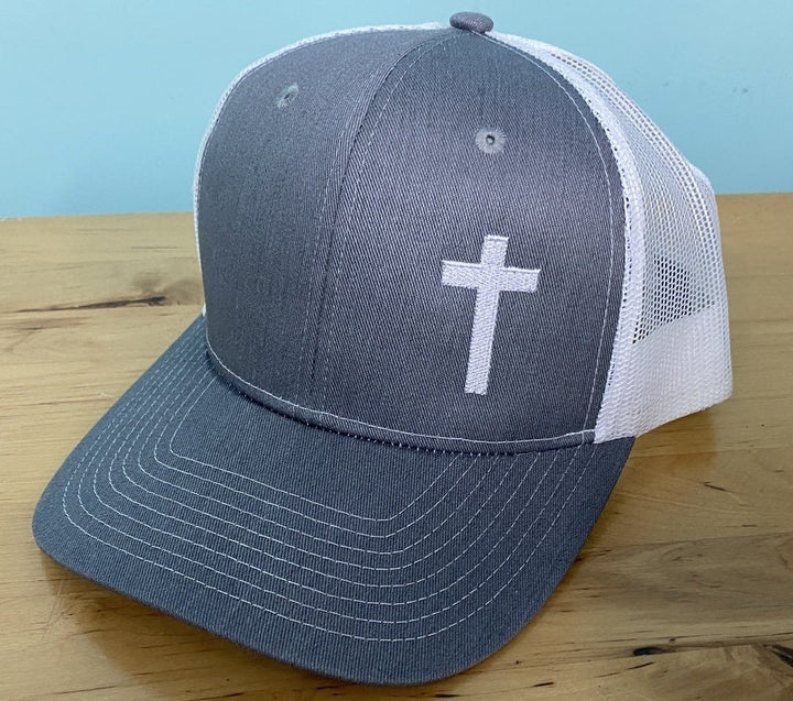 Trucker Hat with embroidered cross side placement