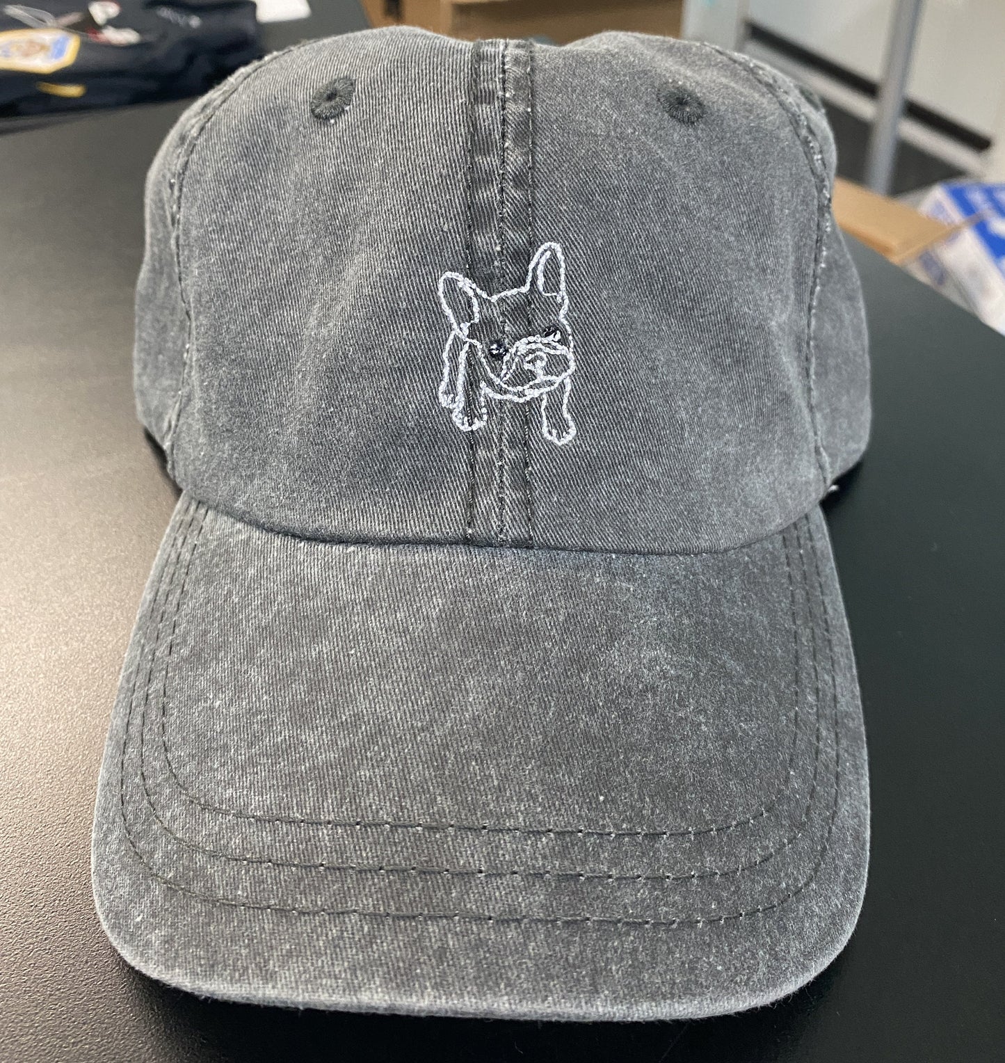 French Bulldog Embroidered Dad hat ~pigment dyed~frenchie