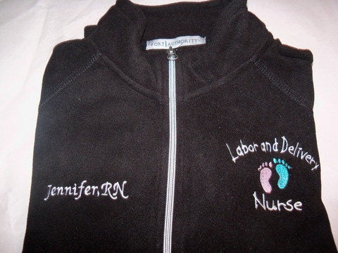 Registered Nurse Black or Navy Fleece Jacket-Free Personalization!!!
