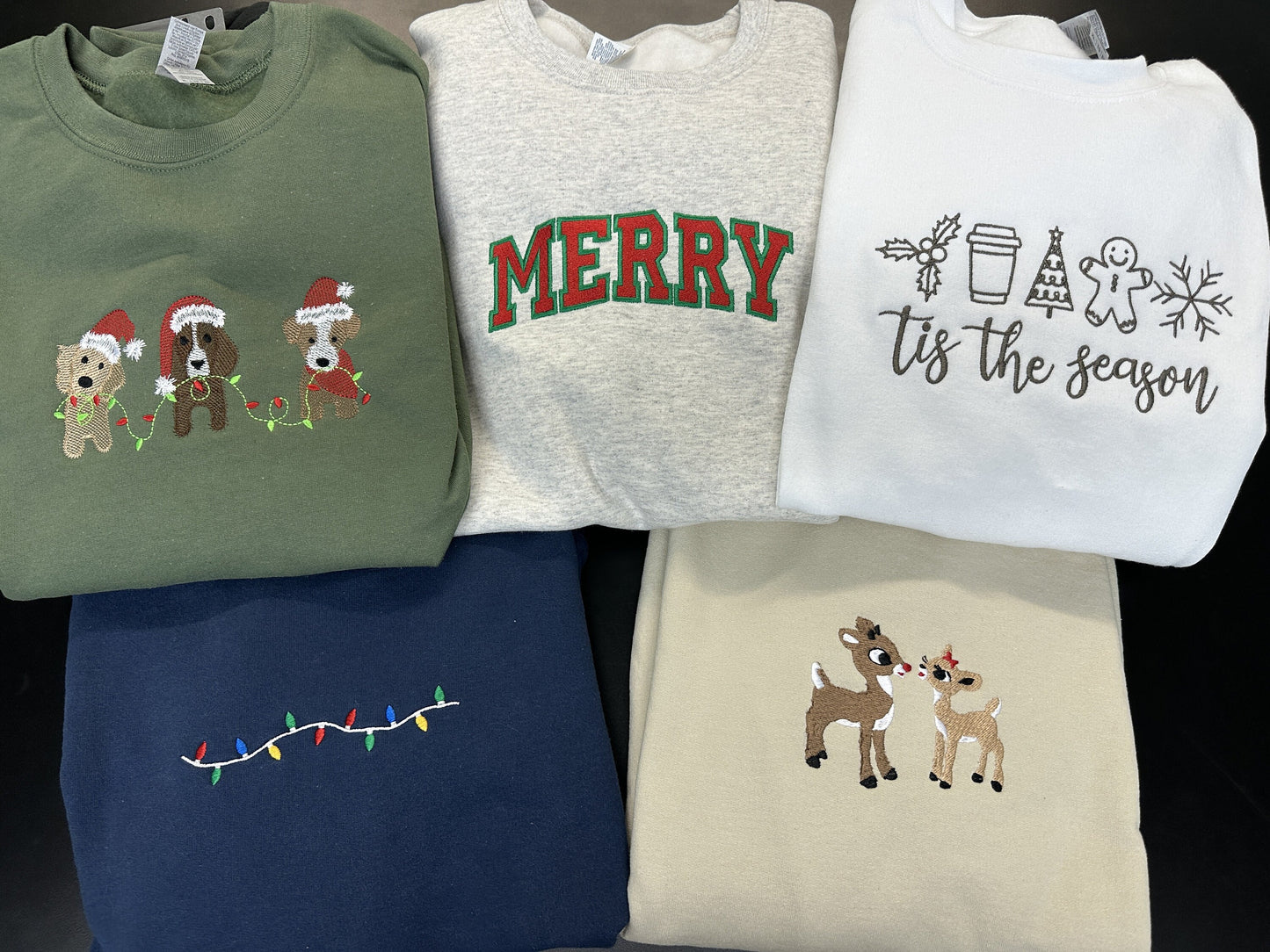 Rudolph Christmas Embroidered Sweatshirt~reindeer~Crewneck Sweatshirt~Vintage Christmas~Rudolph and Clarice~Red Nosed Reindeer