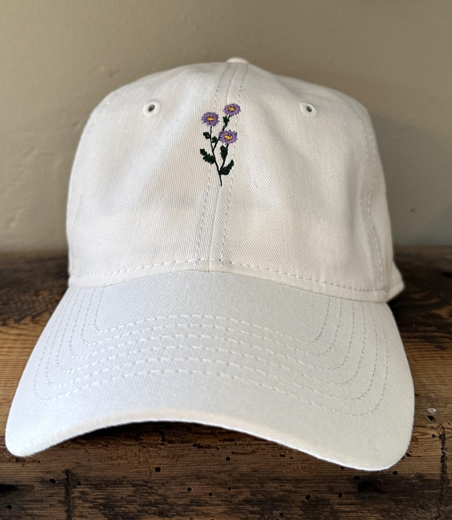 Marigold Flower Pigment Dyed Baseball Hat, Birth Month Flower Hat, Embroidered Hat, Marigold, Gardener Gift, Tiny Flower, Dainty Flower Hat
