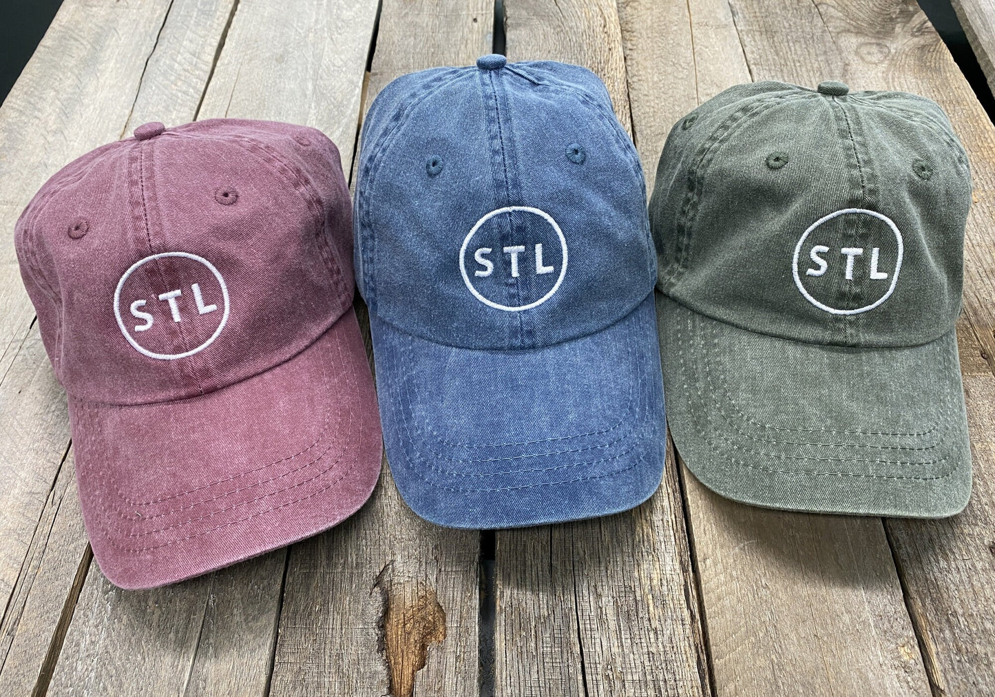 stl pigment dyed baseball hat garment washed free shipping-st.louis-saint louis