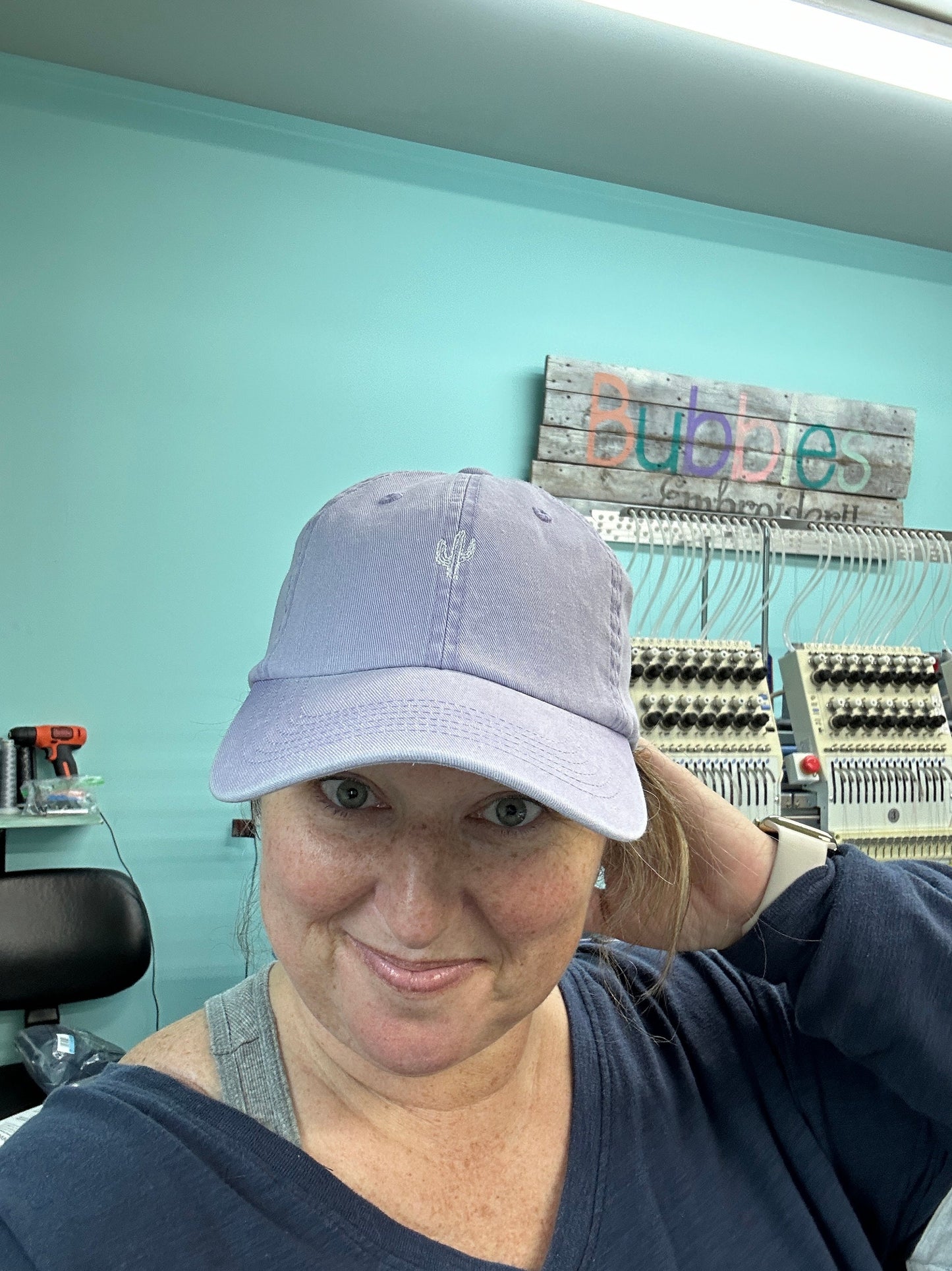 Pigment Dyed Cactus Baseball Cap~Minimalist~succulent hat~lavendar~plant life hat