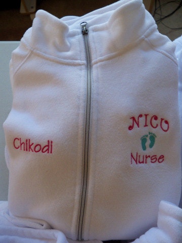 Registered Nurse Caduceus Personalized Fleece Jacket Medical Nicu Pediatric