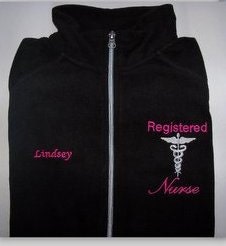 Registered Nurse Black or Navy Fleece Jacket-Free Personalization!!!