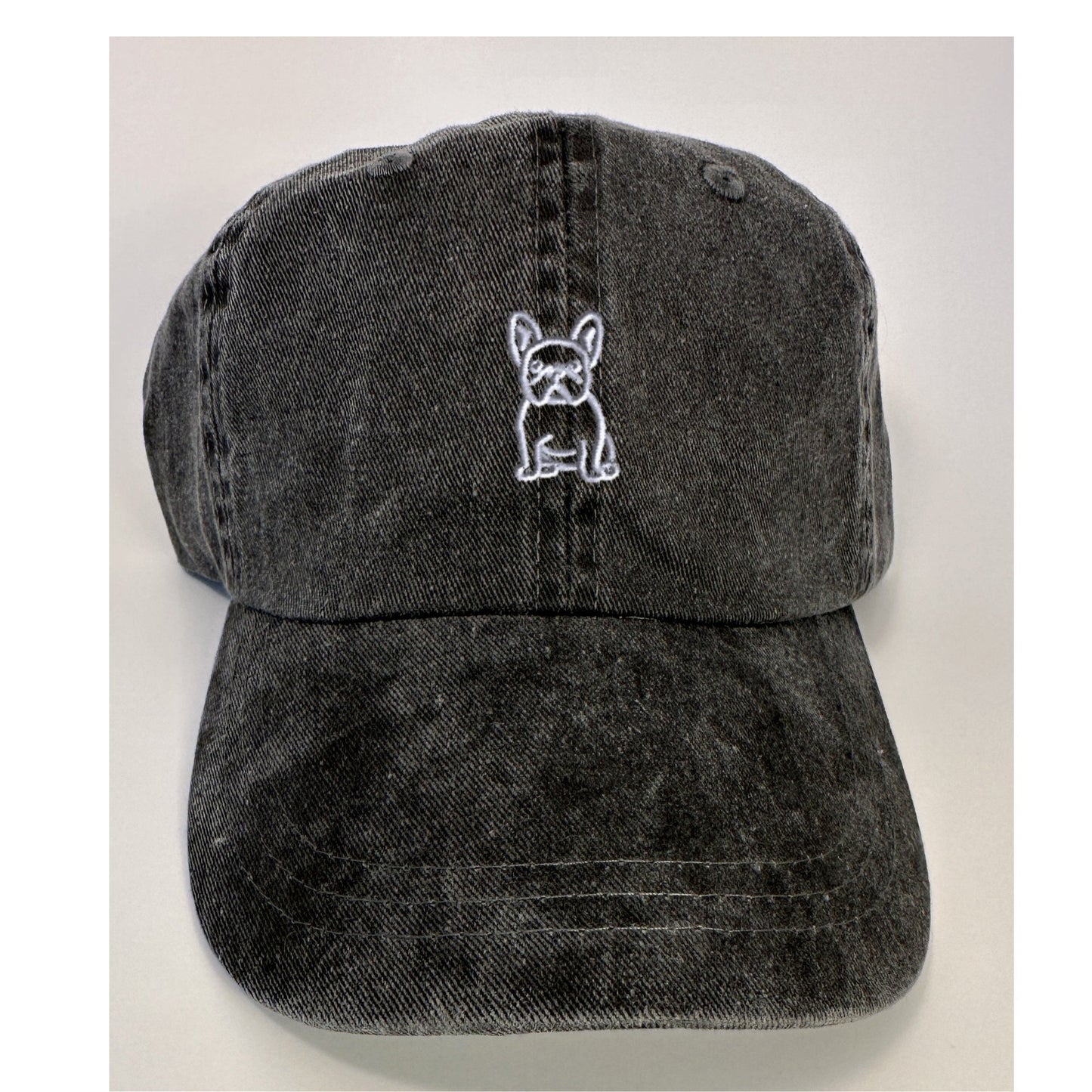 Khaki Pigment dyed baseball hat~french bull dog~frenchie~dog mom~dad hat
