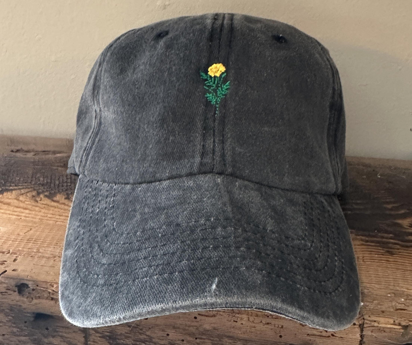 Minimalist Flower Pigment Dyed Baseball Hat, Wildflower Hat, Birth Month Flower Hat, Embroidered Hat, Lily of the Valley, Lavendar, Marigold
