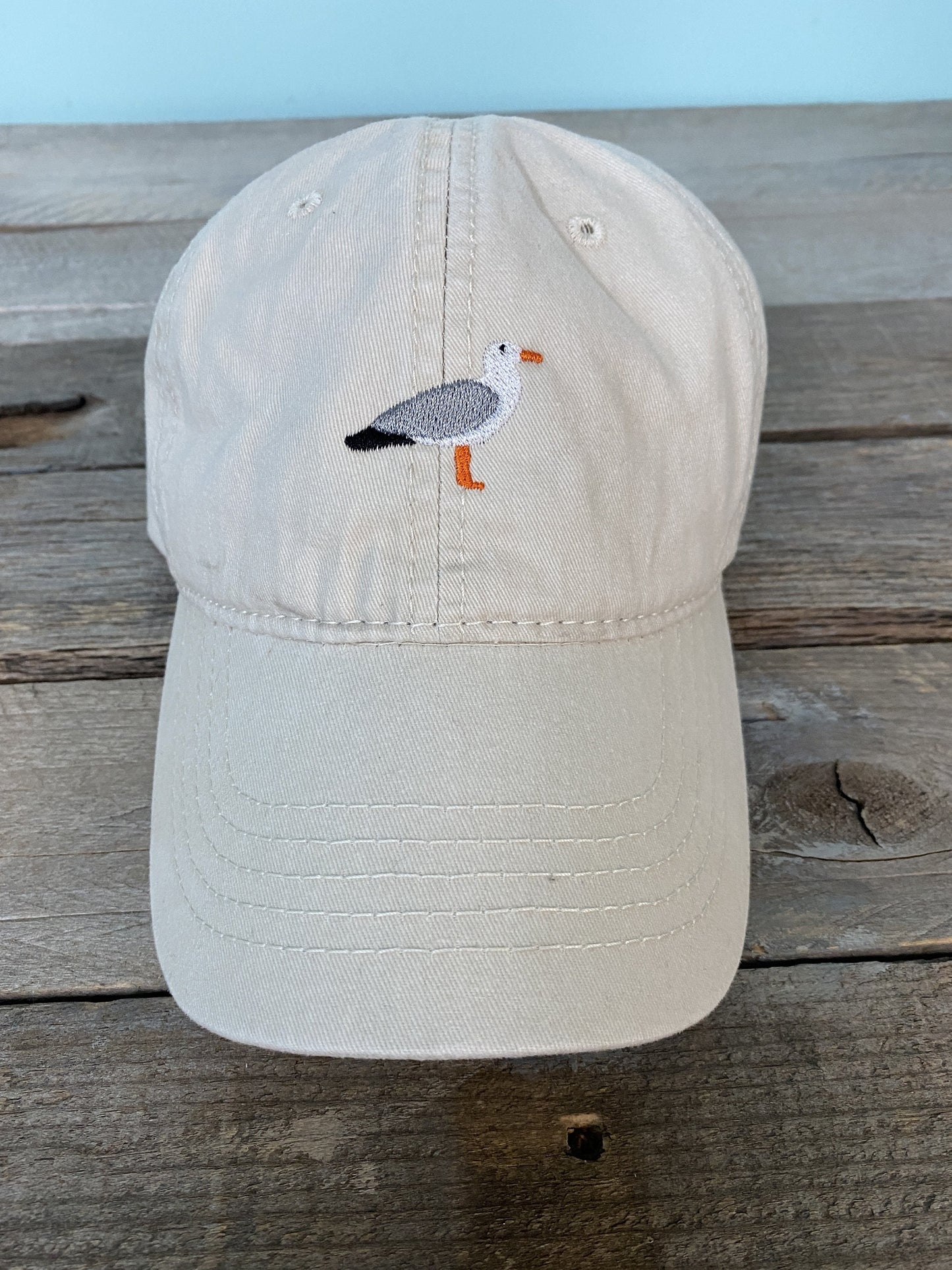 seagull baseball hat embroidered dad hat nature wildlife unisex unstructured pigment dyed