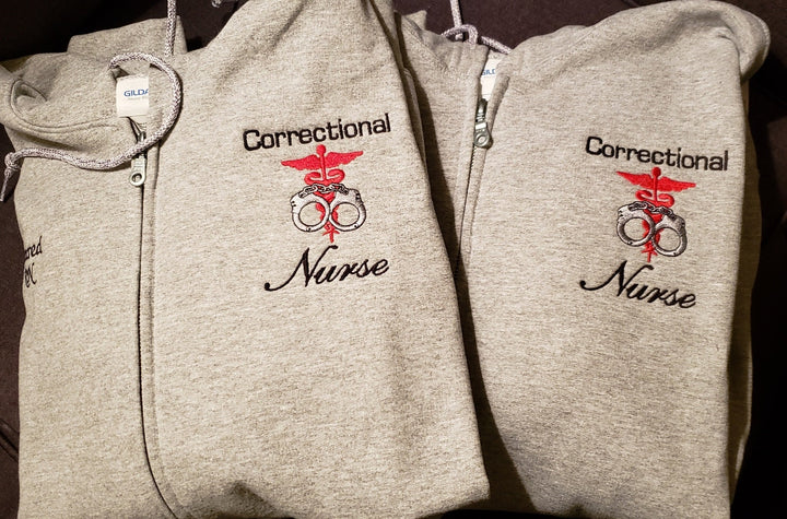 Correctional Nurse Full Zip Hooded Sweatshirt Free Shipping