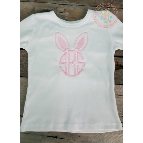 Childrens Easter Shirt or Onesie with Monogrammed Bunny Ears