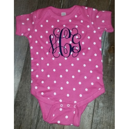 Pink and White Polka Dot Onesie
