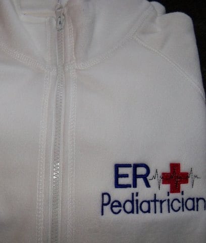 Medical Surgical Nurse White Fleece Embroidered Jacket