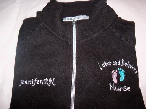 Labor and Delivery Nurse Embroidered Fleece Jacket