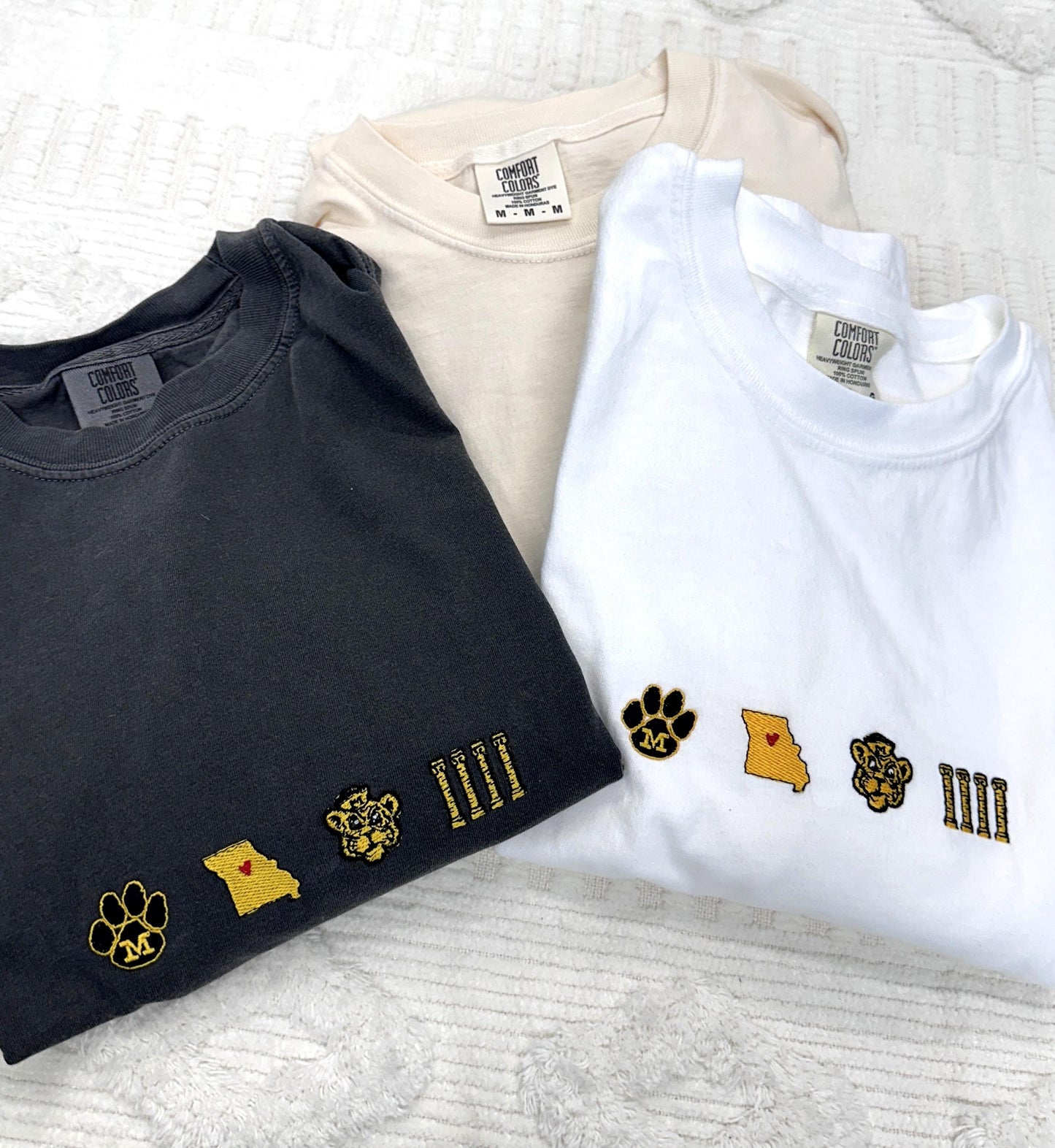 Mizzou Comfort Colors Icon Tee~Tigers~Columns~MIZ-ZOU t shirt, embroidered