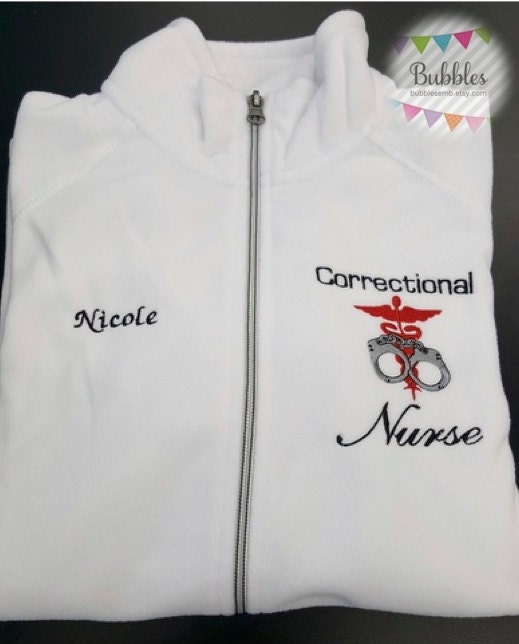 Correctional Nurse Embroidered Fleece Jacket