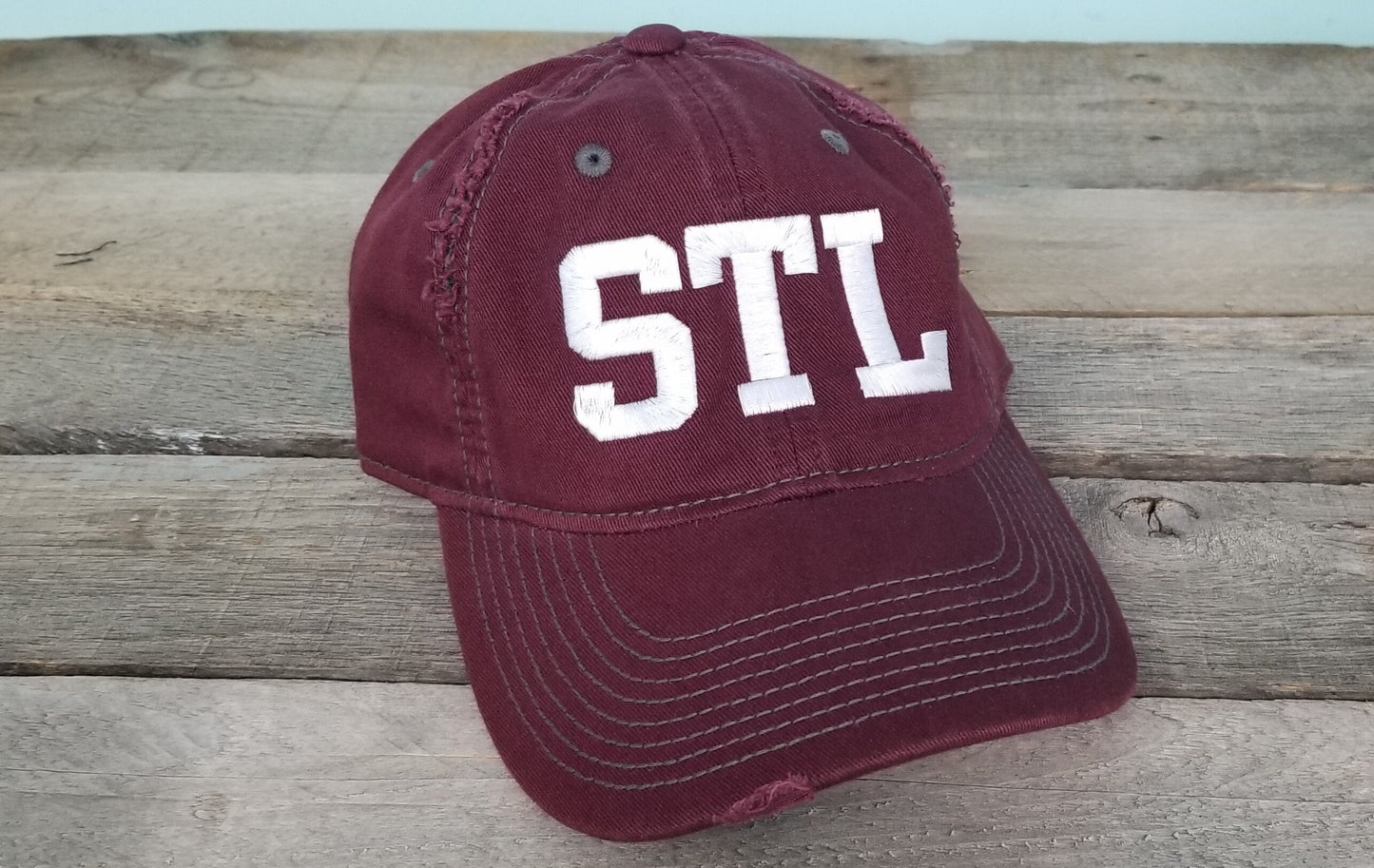 STL distressed hats- camo,red,black-saint louis,baseball hats, st.louis apparel