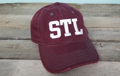 STL distressed hats- camo,red,black-saint louis,baseball hats, st.louis apparel