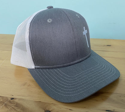 Trucker Hat with embroidered cross side placement