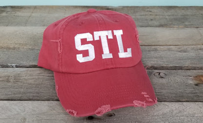 STL distressed hats- camo,red,black-saint louis,baseball hats, st.louis apparel