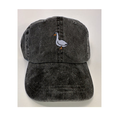 Goose baseball hat~vintage blush distressed hat~bird~honk~lt pink