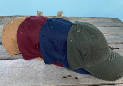 STL White Distressed embroidered hat~saint louis~the lou