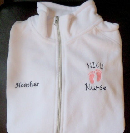 Surgical Tech Embroidered Fleece Jacket NICU  ER Nurse Ortho