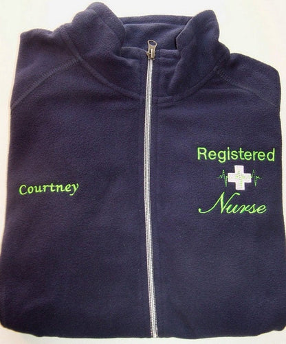 Registered Nurse Embroidered Fleece Jacket