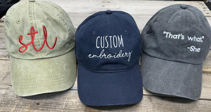 Custom Text Hat, Baseball Hat, Custom Embroidered hat, dad hat, unisex, Bachelorette, group hats, bridesmaid gift,  personalized text hat