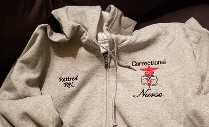 Correctional Nurse Full Zip Hooded Sweatshirt  Free Shipping