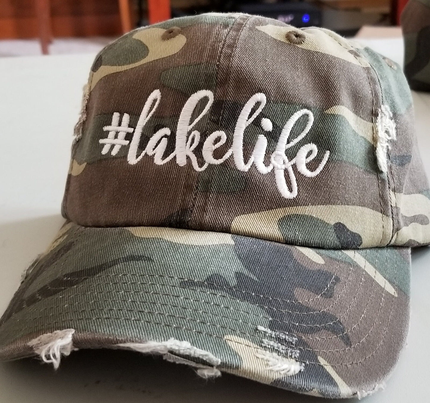 Lakelife Distressed Baseball Hatl Adjustable Metal Back Multiple Colors Free Shipping