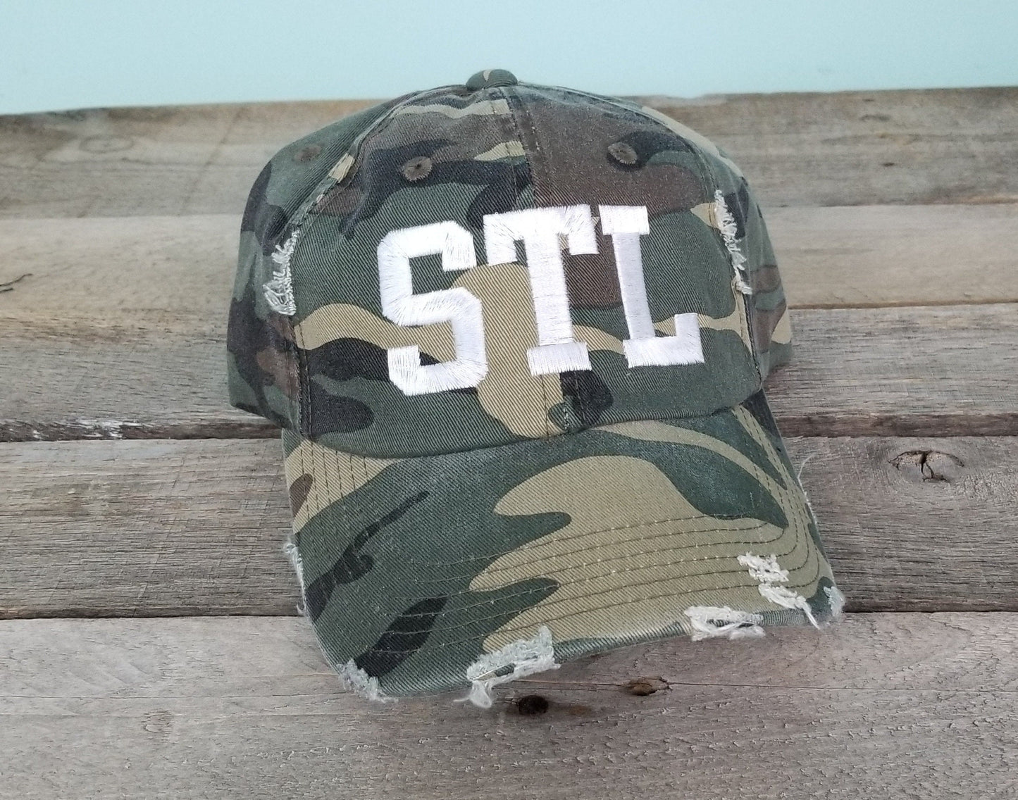 STL distressed hats- camo,red,black-saint louis,baseball hats, st.louis apparel