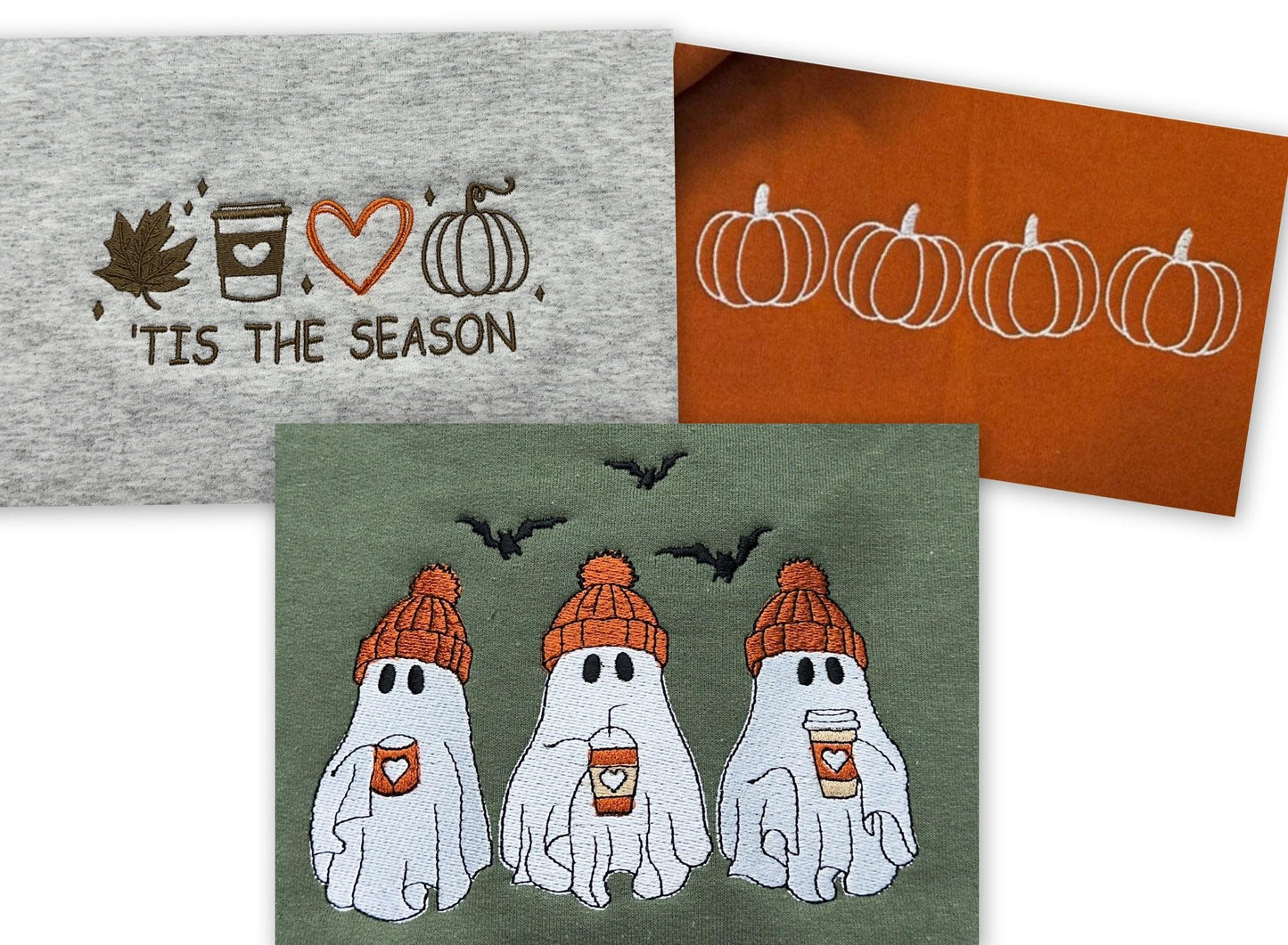 Dancing Skeletons Embroidered Sweatshirt~Crewneck~Halloween Sweatshirt~fall sweatshirts