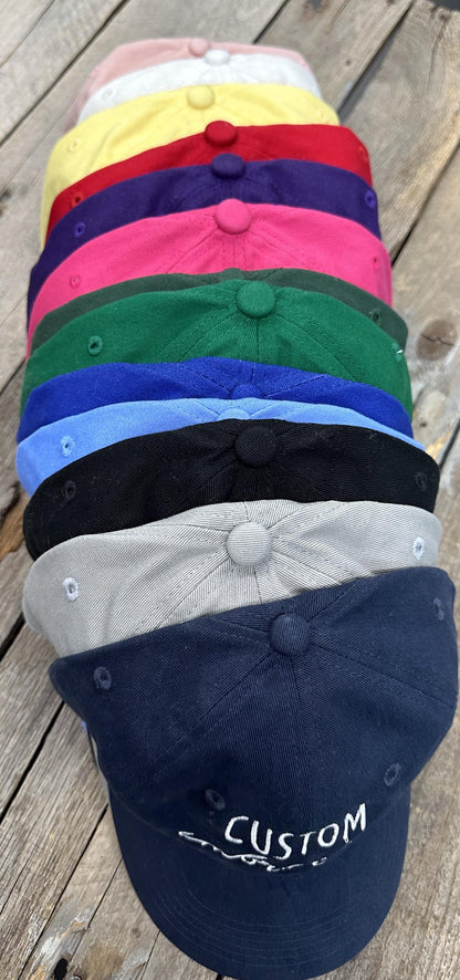 Custom Text Hat, Baseball Hat, Custom Embroidered hat, dad hat, unisex, Bachelorette, group hats, bridesmaid gift,  personalized text hat