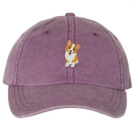 Corgi Baseball Hat~ Dad Hat~Pigment Dyed Hat-Dog Hat