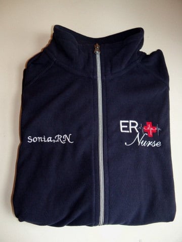 Surgical Tech Embroidered Fleece Jacket NICU  ER Nurse Ortho