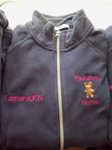 Registered Nurse Caduceus Personalized Fleece Jacket Medical Nicu Pediatric