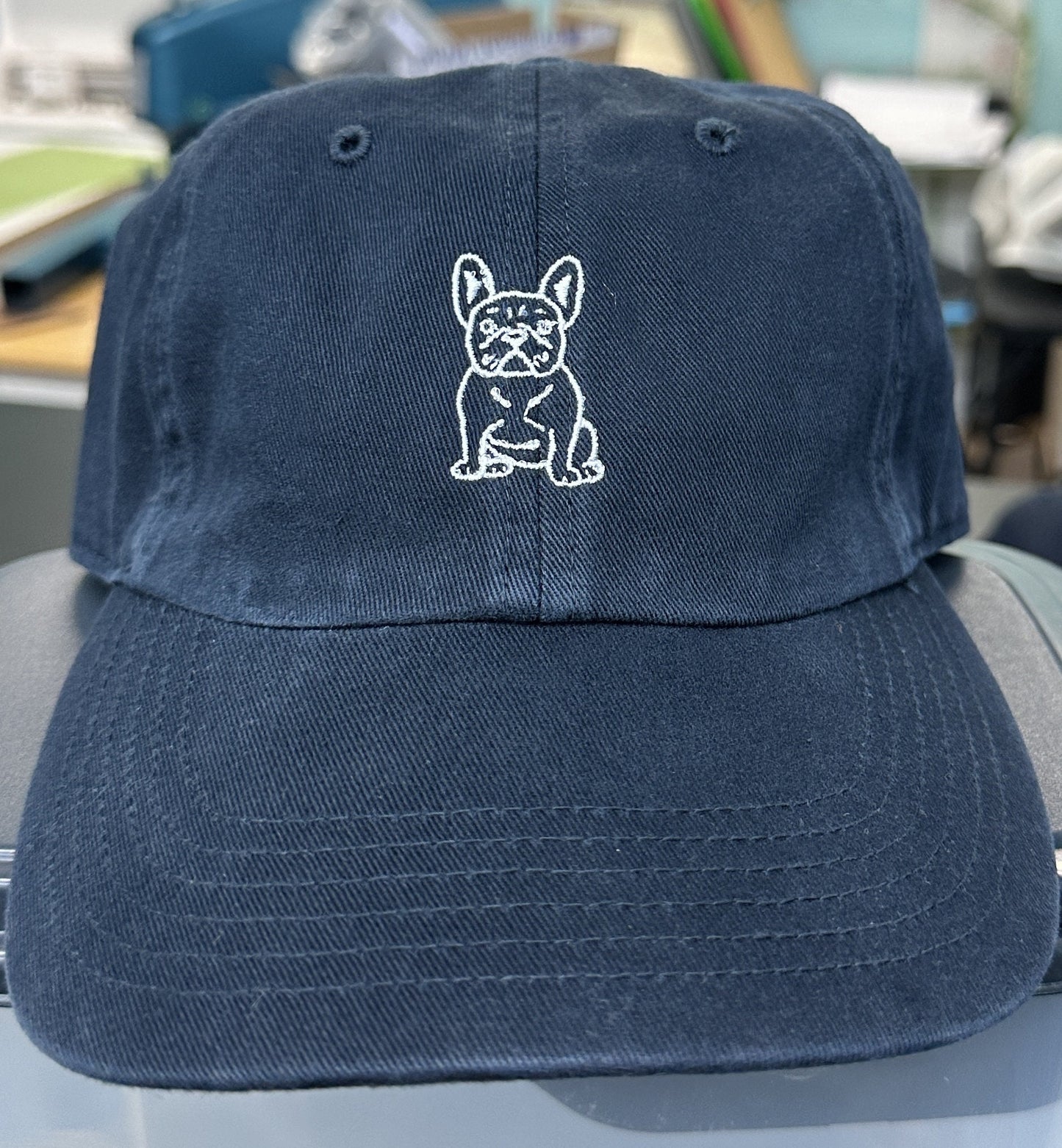 Frenchie Bulldog Baseball Hat~Mustard~french bulldog~dad hat~embroidered~distressed hat