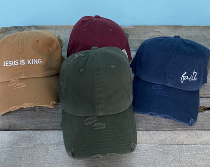 Jesus is King baseball hat~christian baseball hat~Jesus~christian apparel~embroidered~faith apparel