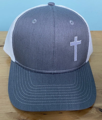 Trucker Hat with embroidered cross side placement