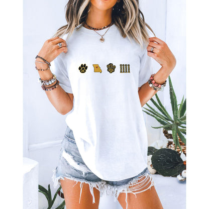 Mizzou Comfort Colors Icon Tee~Tigers~Columns~MIZ-ZOU t shirt, embroidered