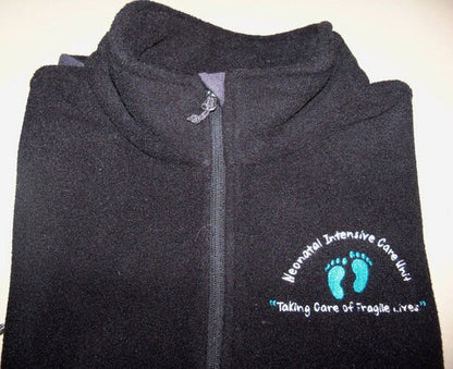 Registered Nurse Caduceus Personalized Fleece Jacket Medical Nicu Pediatric