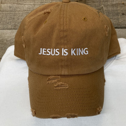 Jesus is King baseball hat~christian baseball hat~Jesus~christian apparel~embroidered~faith apparel