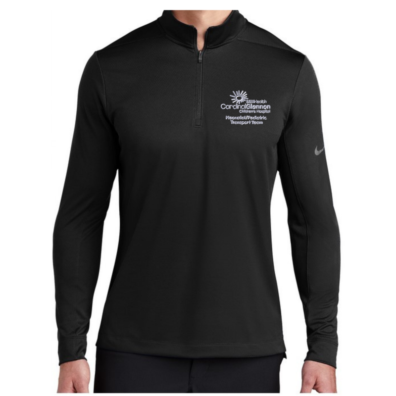 Nike 1/2 zip pullover w/embroidered Cardinal Glennon Transport Team Logo