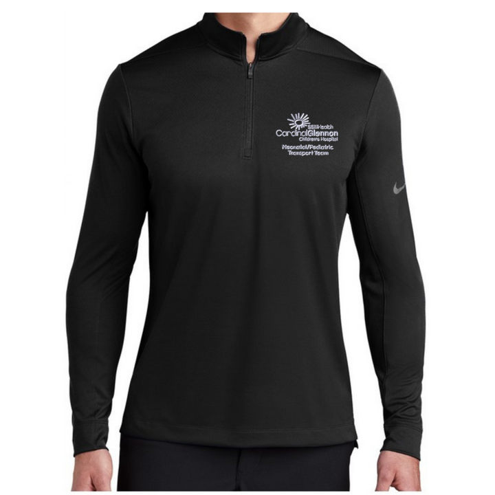 Nike 1/2 zip pullover w/embroidered Cardinal Glennon Transport Team Logo