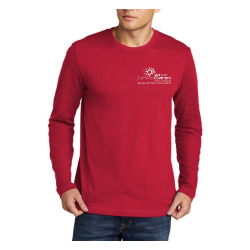Next Level Long Sleeve Unisex Tee w/Cardinal Glennon Transport Team Logo