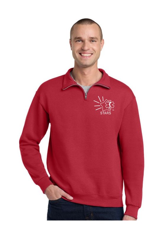 1/4 zip sweatshirt w/STARS embroidered logo