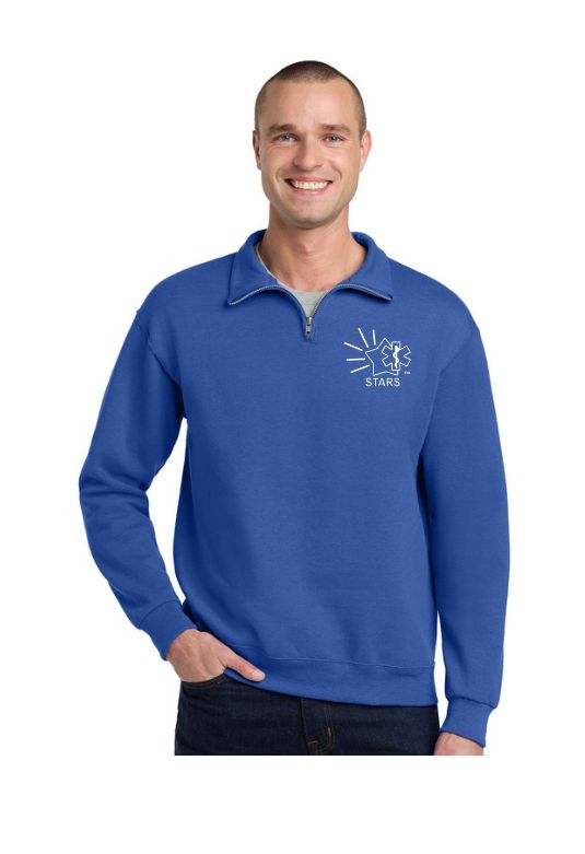 1/4 zip sweatshirt w/STARS embroidered logo