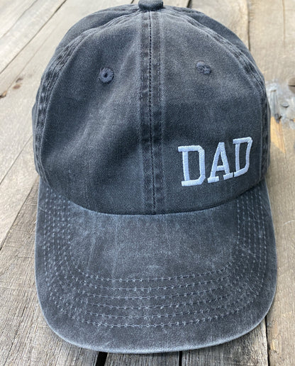 Pigment dyed Dad embroidered hat~side placement-Mom~expecting~father to be