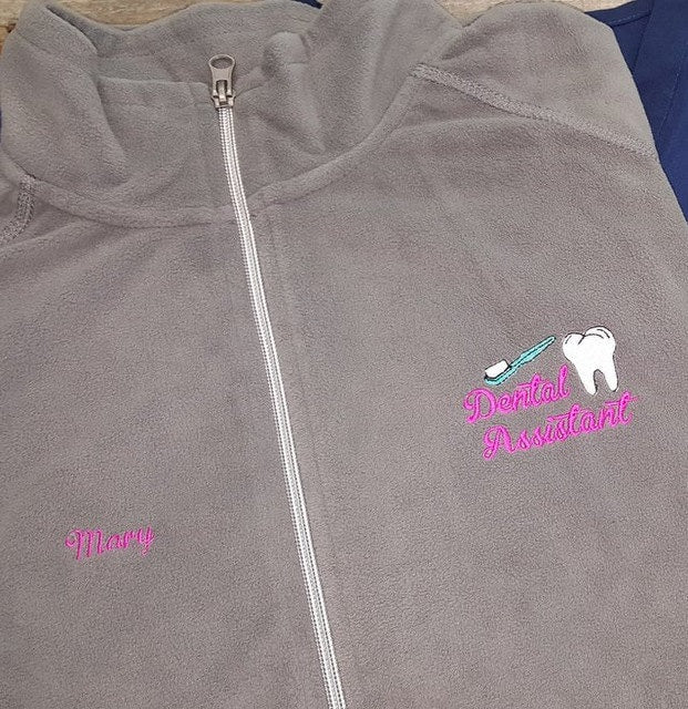 Dental Assistant Embroidered Fleece Jacket